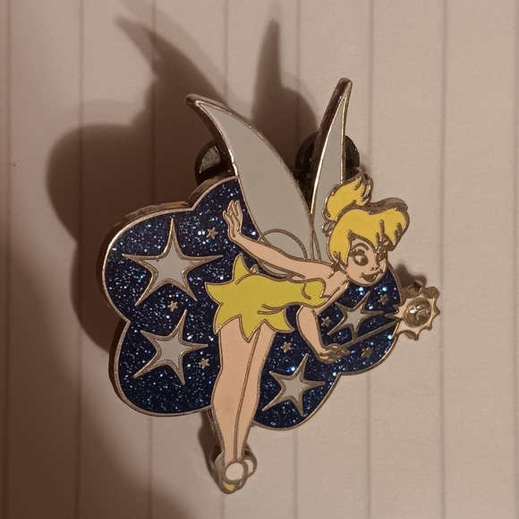 VINTAGE DISNEY GLITTER TINKER BELL PIN - Picture 1 of 3